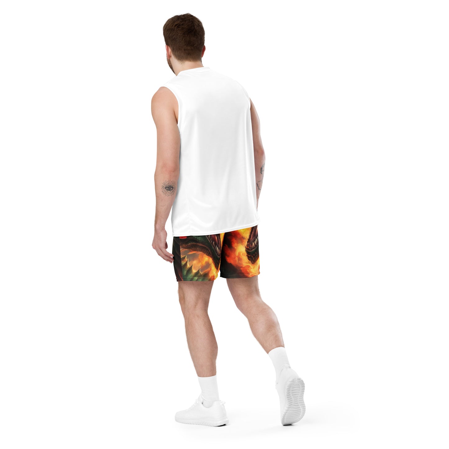 Unisex mesh dragon shorts