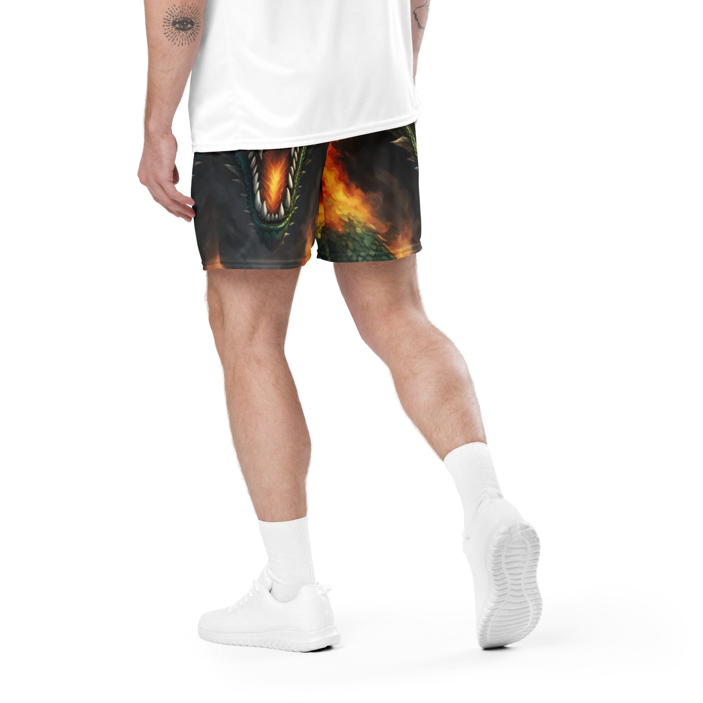 Unisex mesh dragon shorts