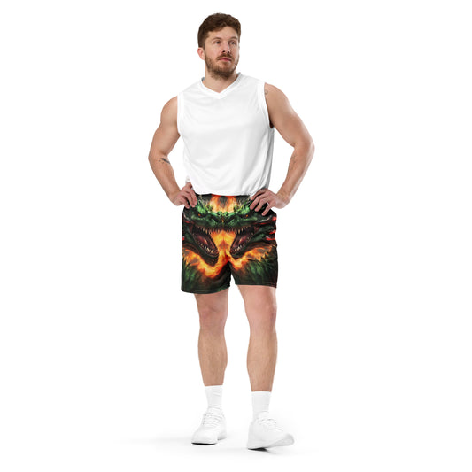 Unisex mesh dragon shorts