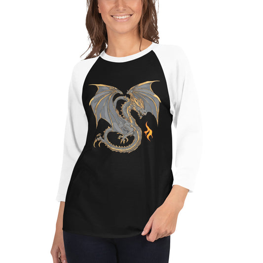 3/4 sleeve raglan dragon shirt