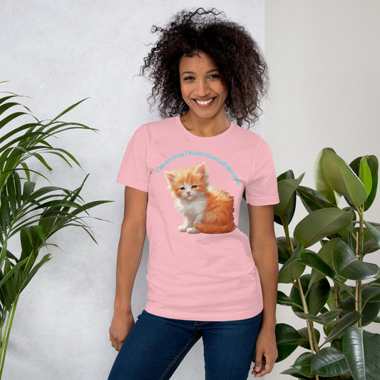 cute I'm not lazy kitten Unisex t-shirt