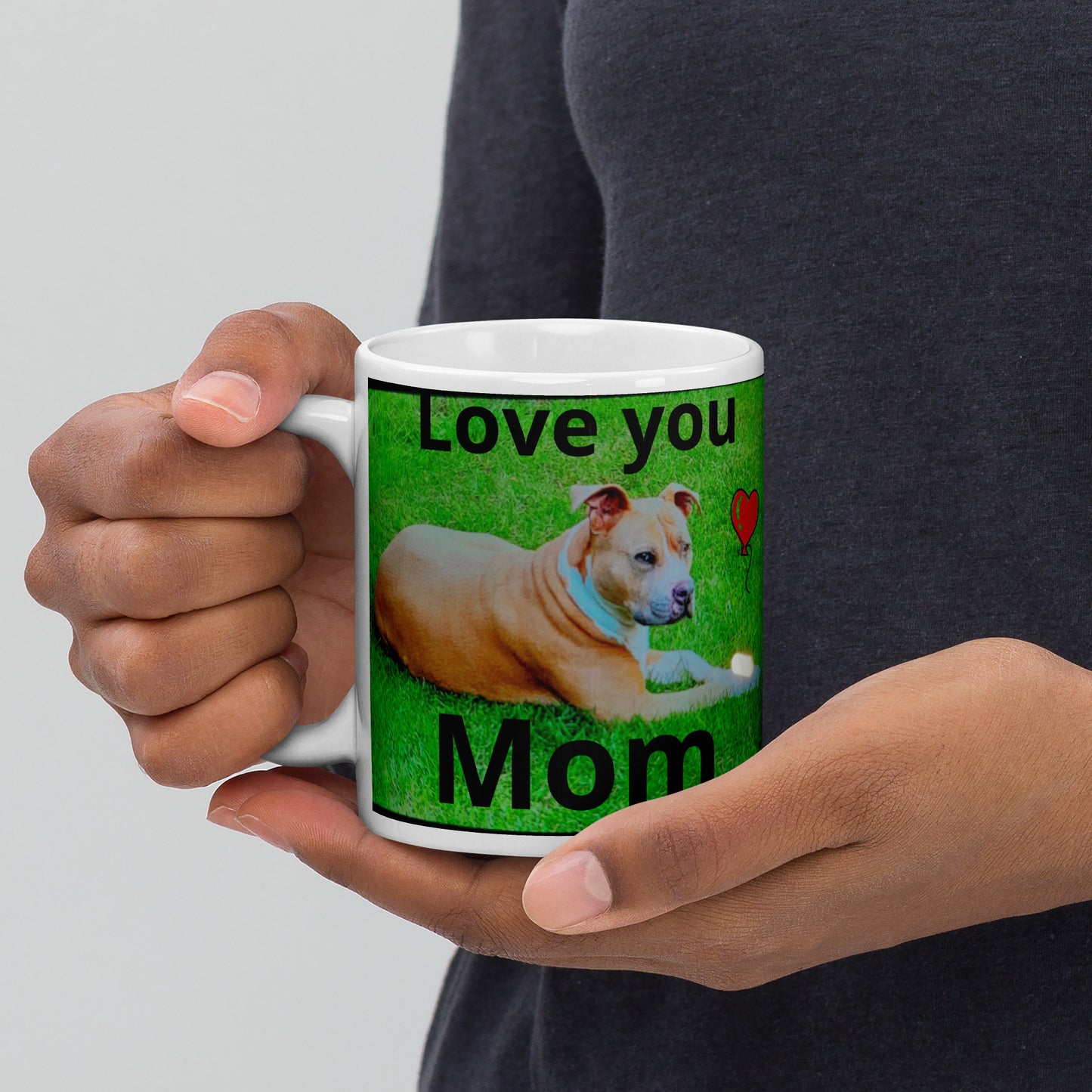 love you mom White glossy mug