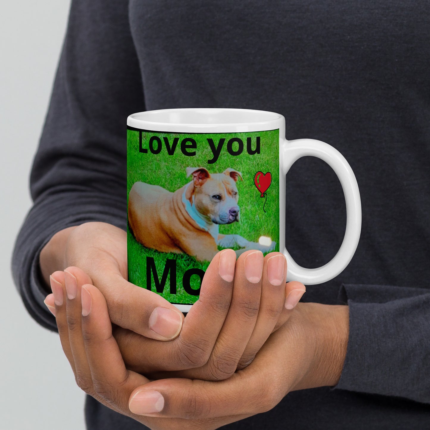 love you mom White glossy mug